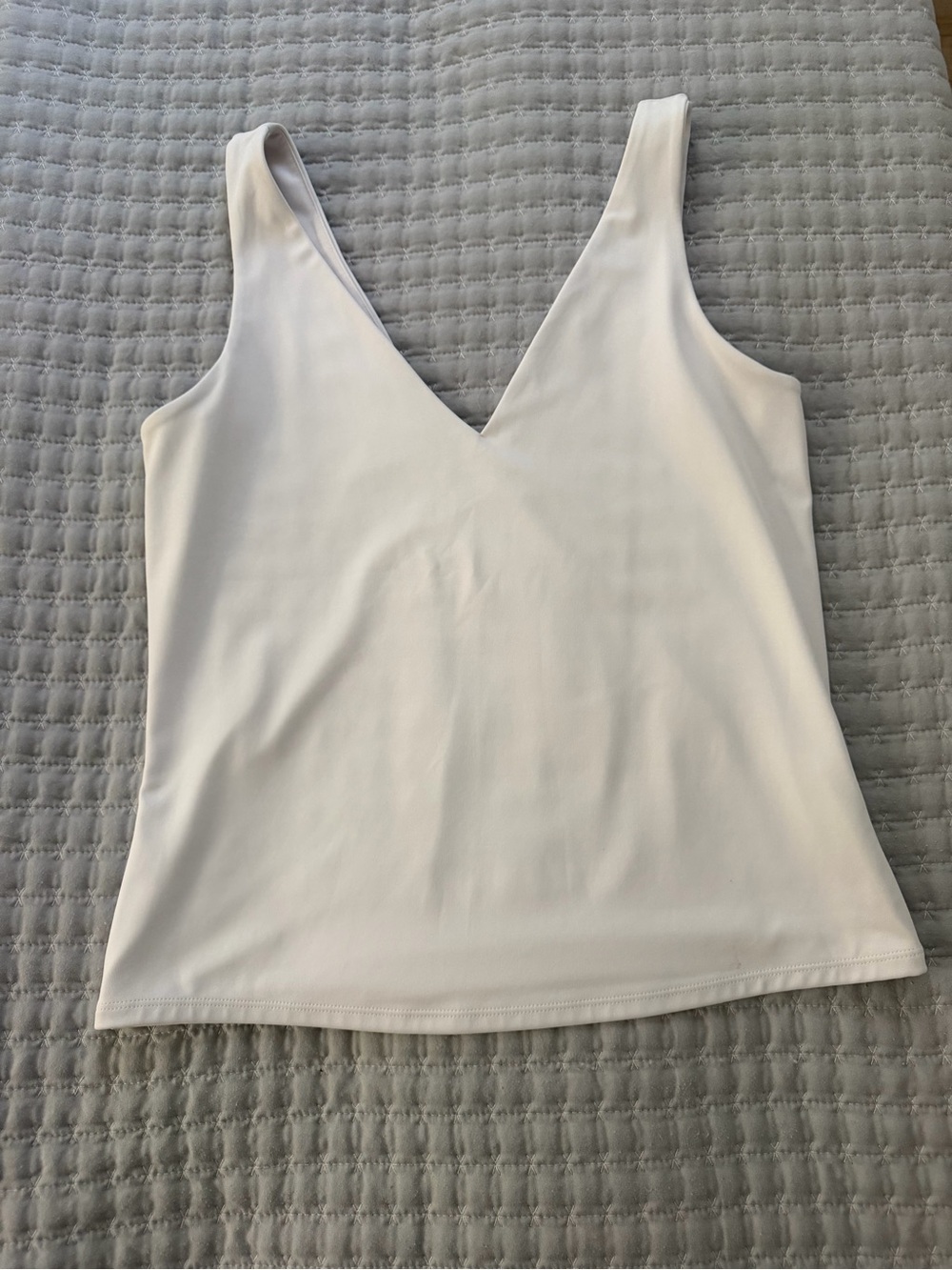 Express White V-Neck Tank Top